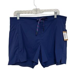 NEW Title Nine Women’s Incrediboardie Swim Board Shorts 4” in Blue - Size 12